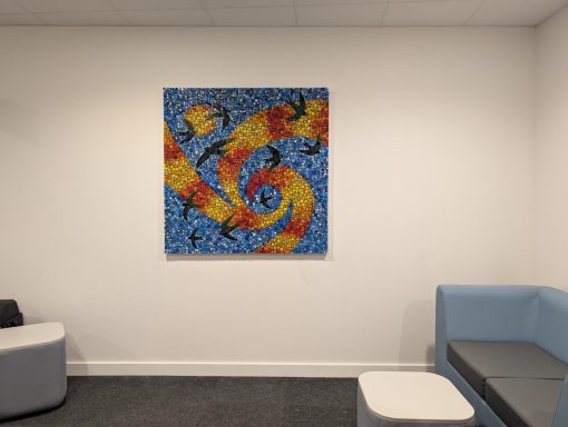 'Swifts' mural in place.